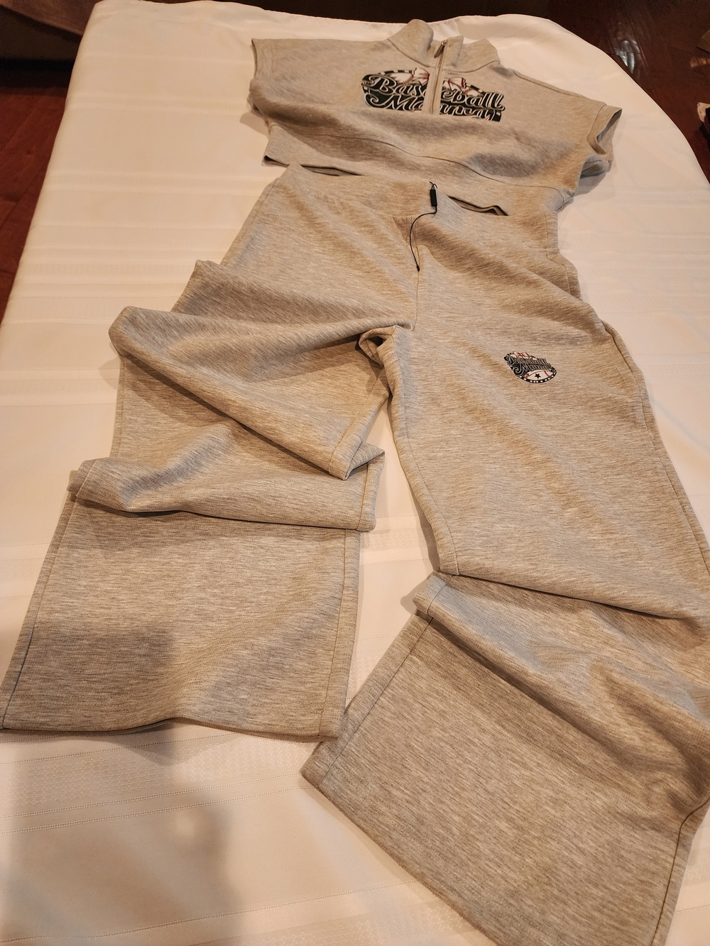 Express Light Gray Wide Leg Sweatpants Set
